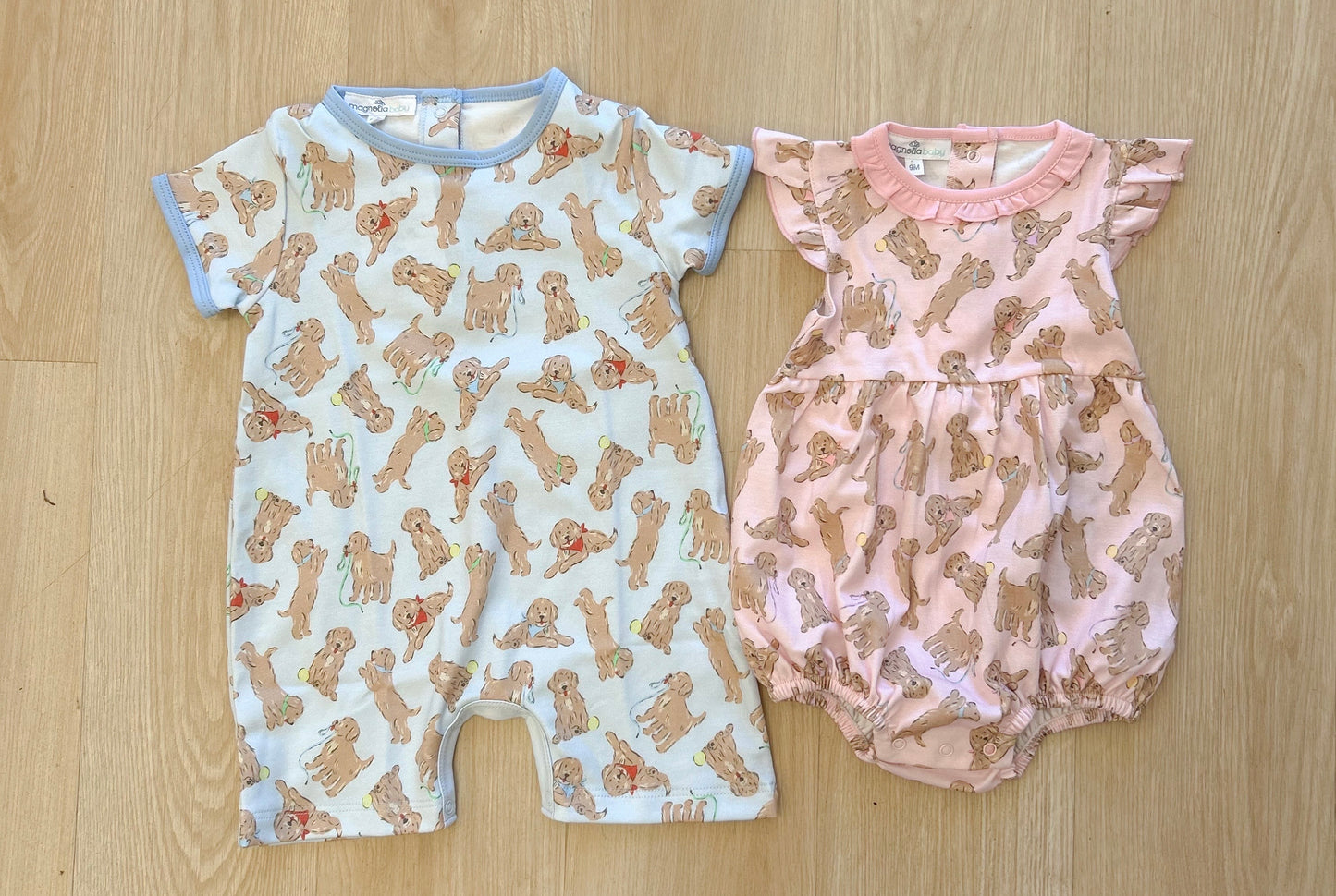 Golden pup play suit