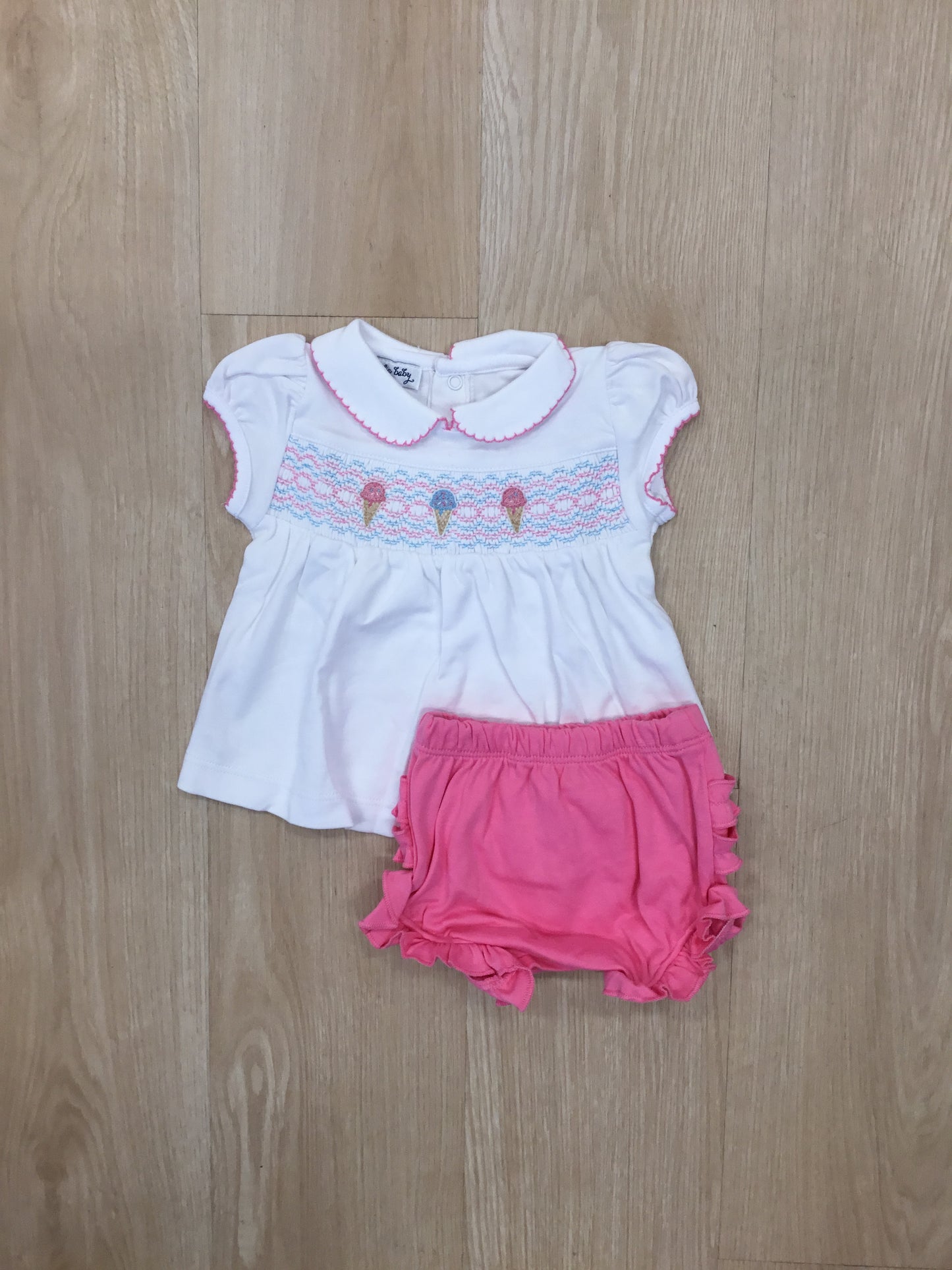 ICE CREAM SMOCKED BUBBLE AND SET