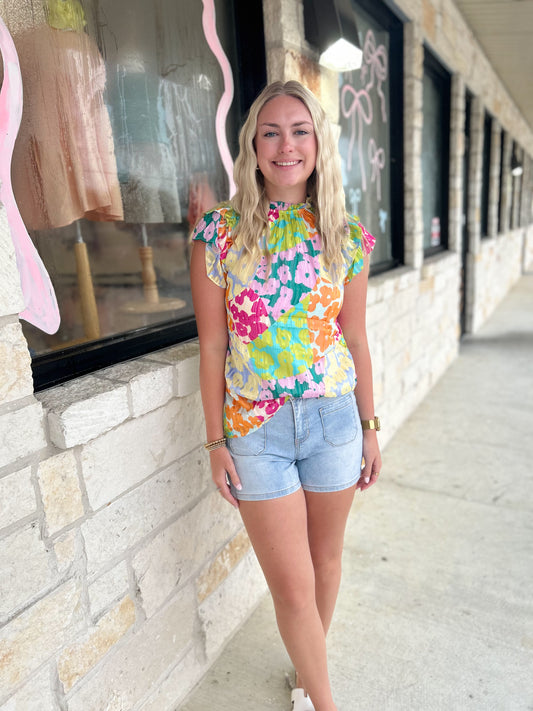 Leopard Floral Blouse