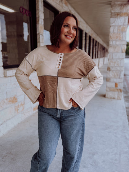 MACI WAFFLE KNIT TOP