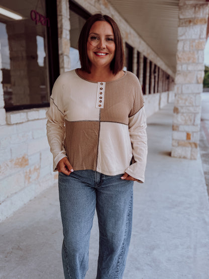 MACI WAFFLE KNIT TOP