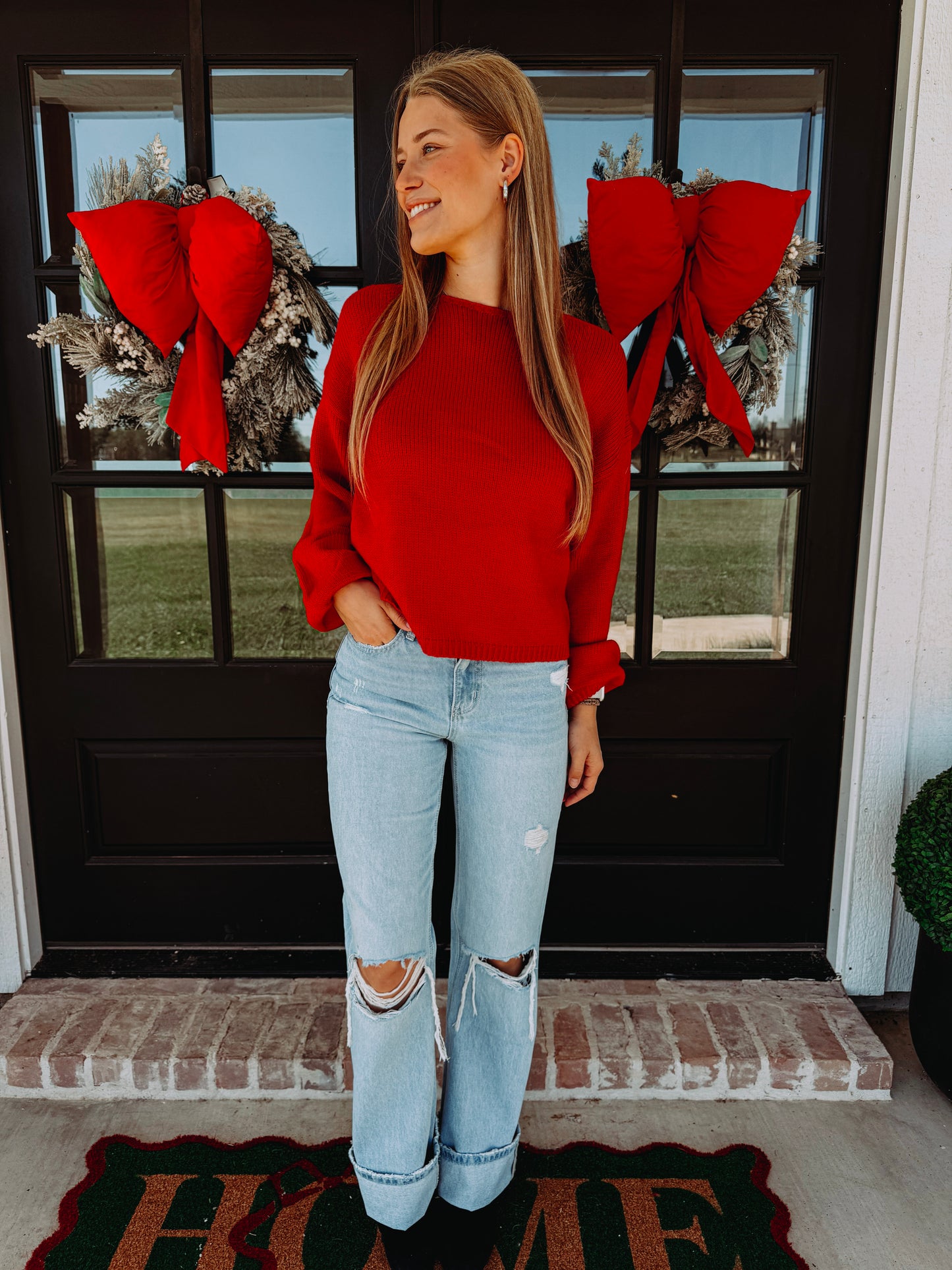 BOW BACKLESS SWEATER