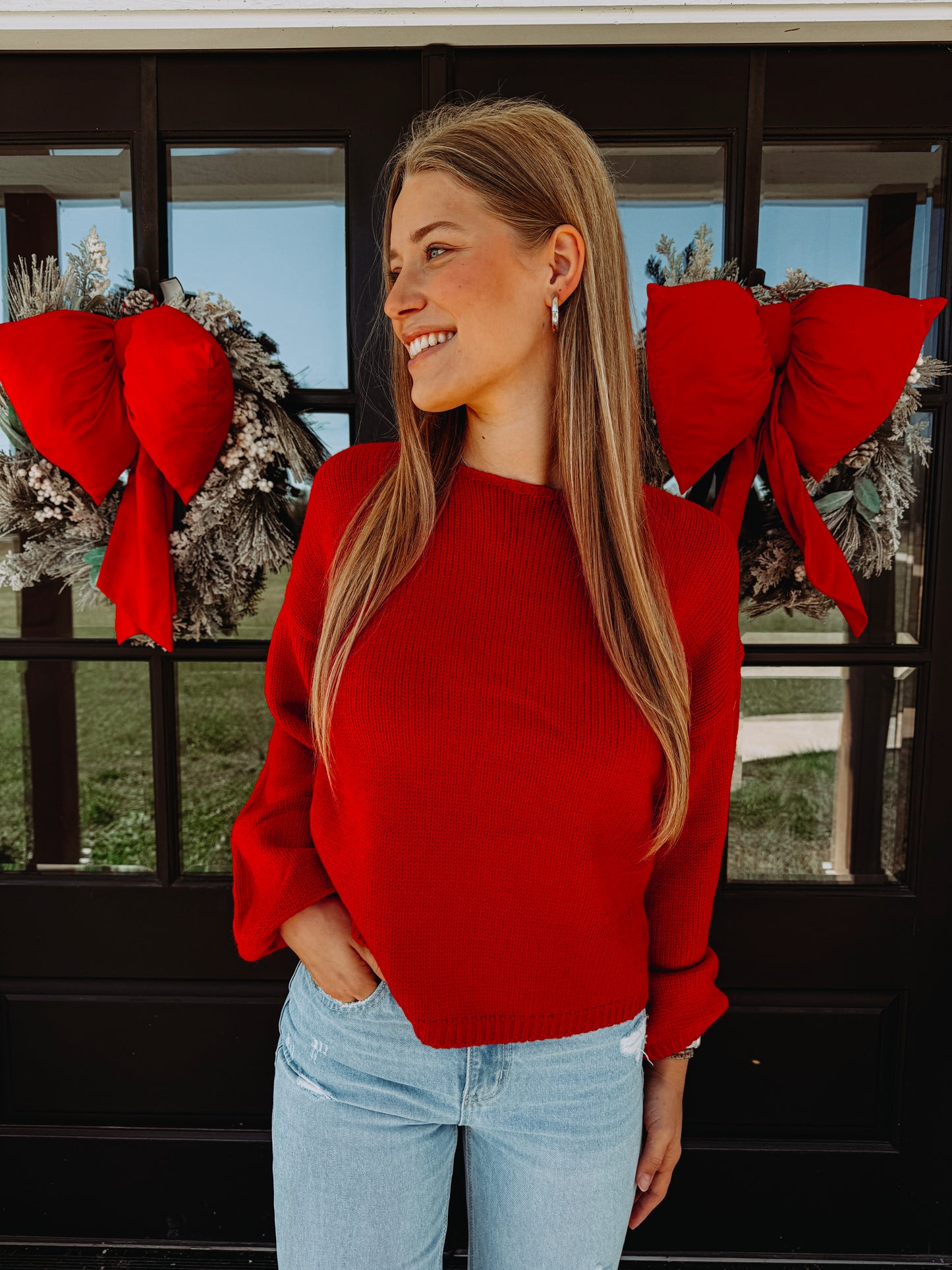 BOW BACKLESS SWEATER