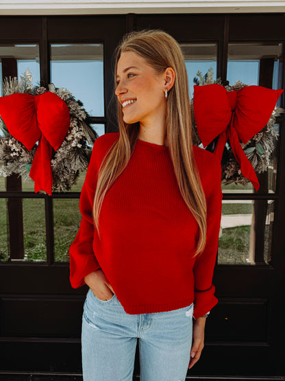BOW BACKLESS SWEATER
