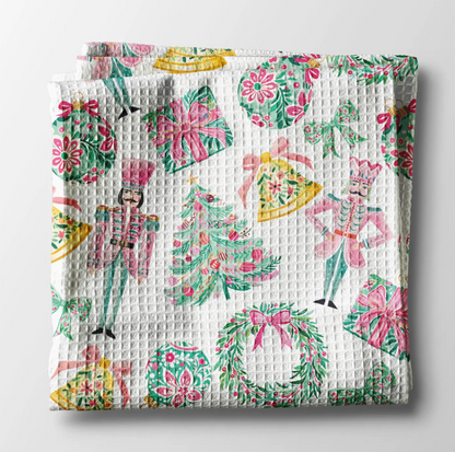 NUTCRACKER PINK CHRISTMAS KITCHEN TOWEL